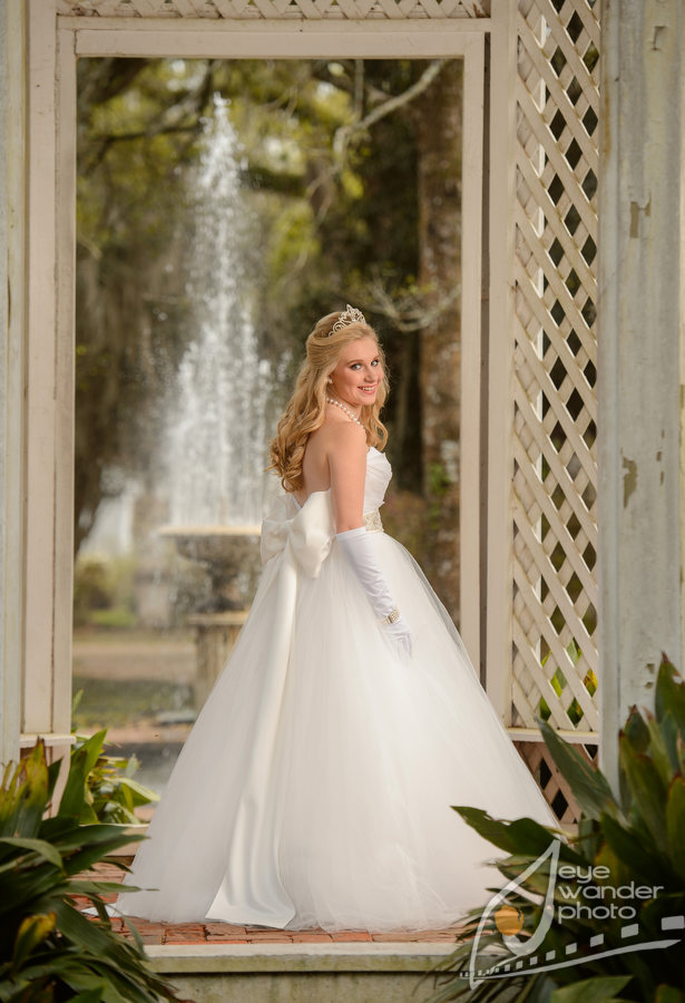 senior debutante ball photos in St. Francisville among oak trees