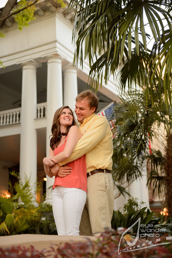 Four Columns New Orleans hotel engagement photos on St. Charles Ave.