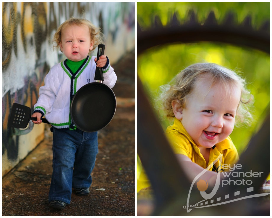 One year old children photography at abandoned Baton Rouge structure