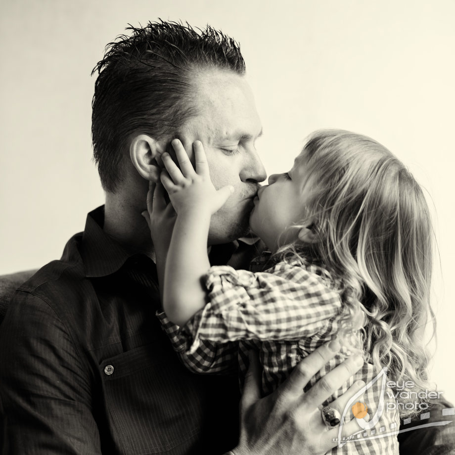black and white children photography Alex Mayo and his dad Tyler in studio