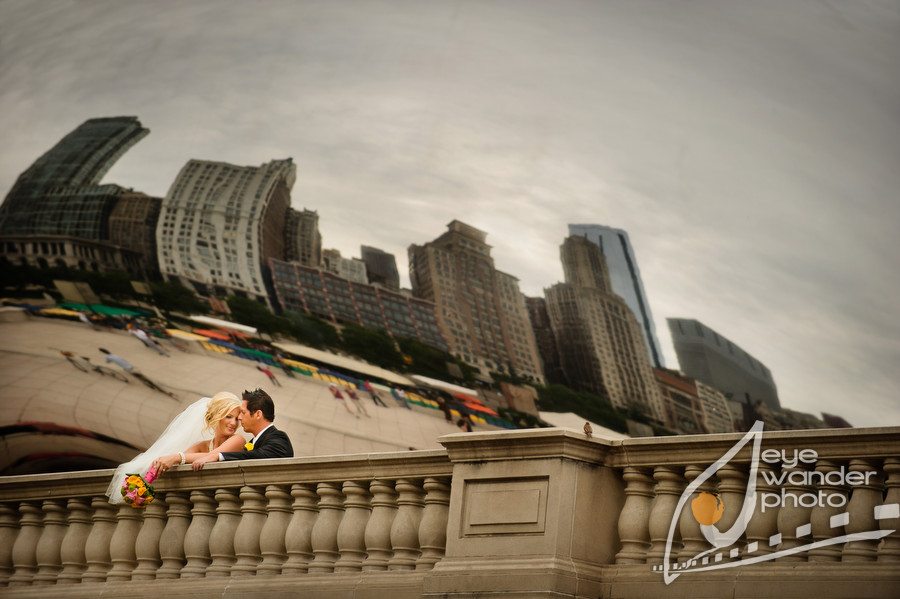 Chicago Bean newlywed photo