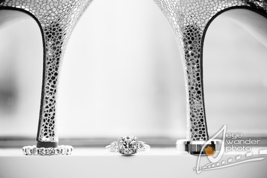 Wedding shoes and rings