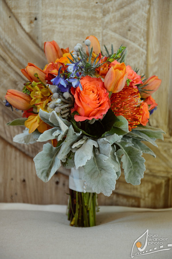 Beautiful, orange wedding bouquet