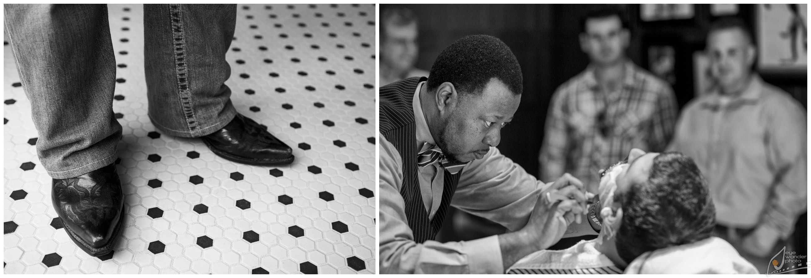 Baton Rouge Wedding Groom at Barber Spa The Art of Shaving