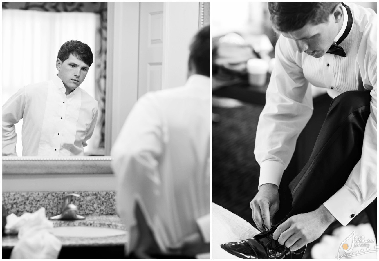 New Orleans Wedding Groom Getting Dressed