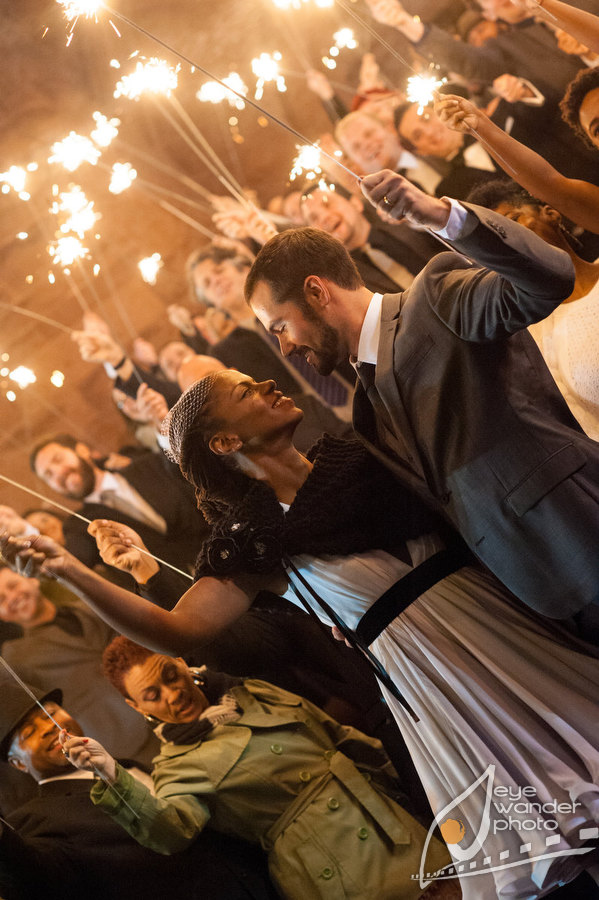 Odgen Museum New Orleans Wedding Reception Sparklers Outside