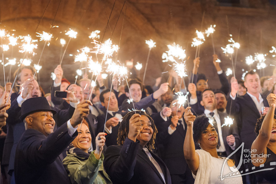 Odgen Museum New Orleans Wedding Reception Sparklers Outside