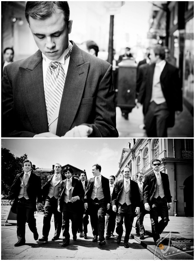 Jackson Square New Orleans Groom and Groomsmen Look Sharp