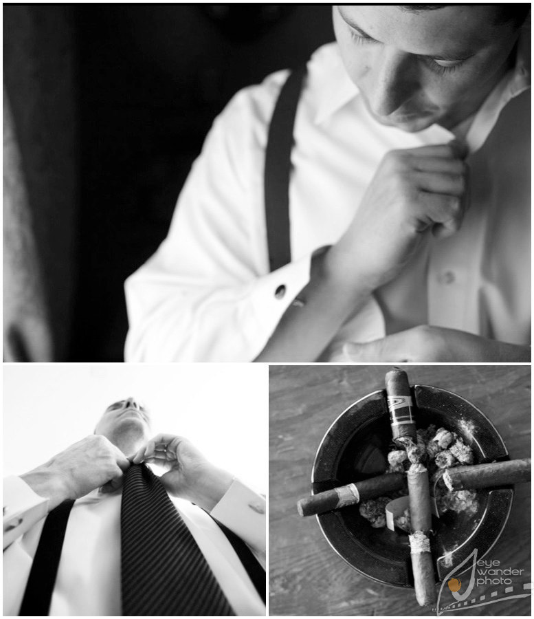 New Orleans Wedding Groom tie, cuff links, cigars