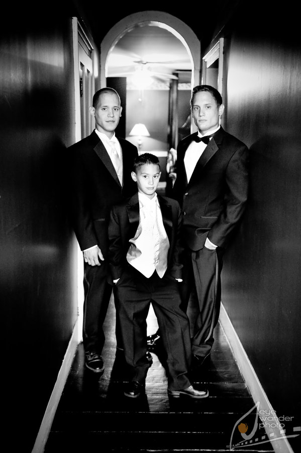 New Orleans Wedding Groom, Best Man, Ring Bearer Looking Sharp Hallway
