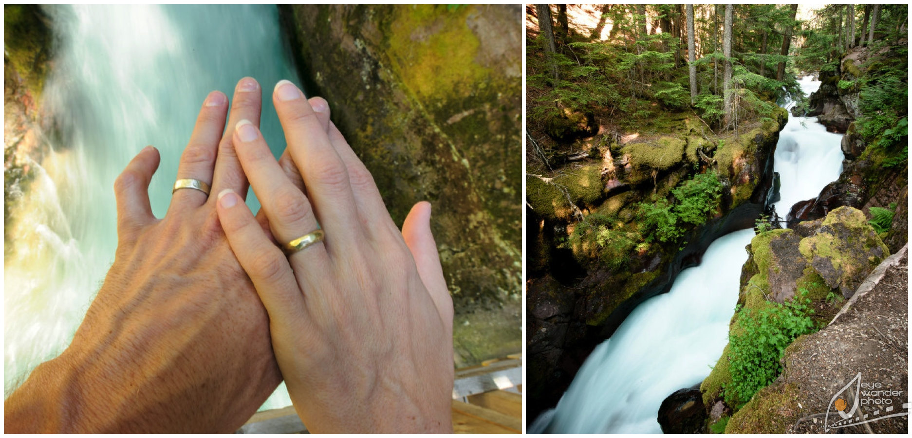 Glacier National Park Montana Landscape Photography Honeymoon wedding Bands Waterfall Glacier National Park Montana Landscape Photography Honeymoon wedding Bands Waterfall