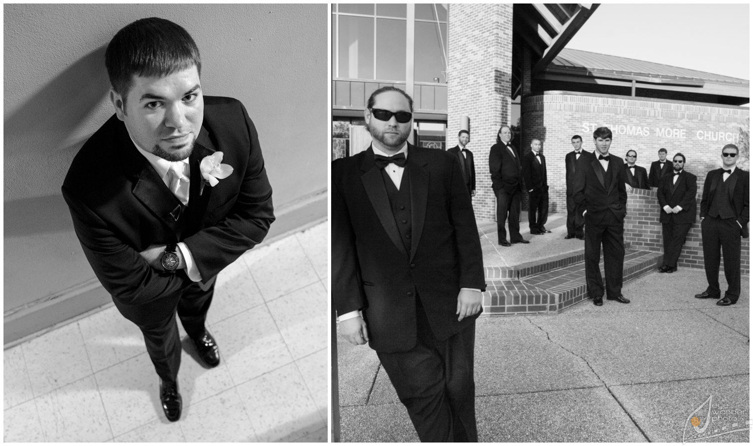 St. Thomas More Church Baton Rouge Wedding Groom and Groomsmen