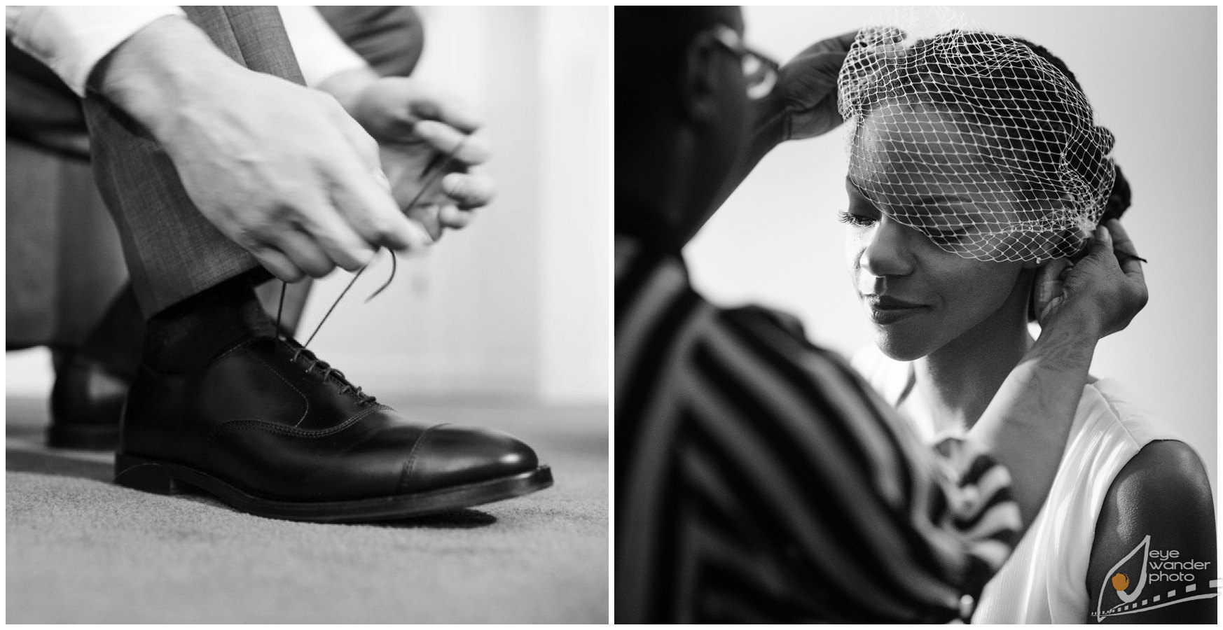 New Orleans Wedding Couple Dressing for Ceremony