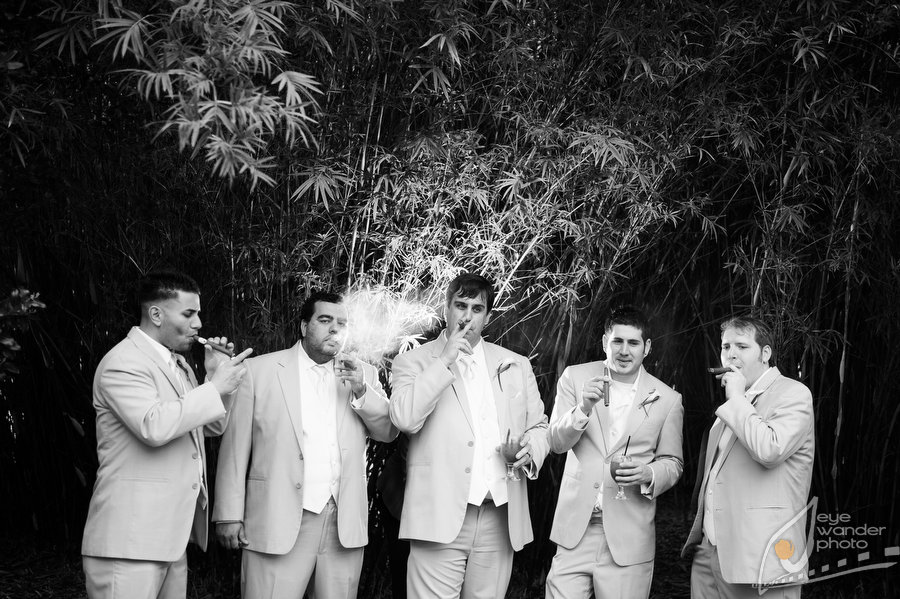 Groomsmen Smoke Cigars Bamboo Shoots New Orleans Groomsmen Smoke Cigars Bamboo Shoots