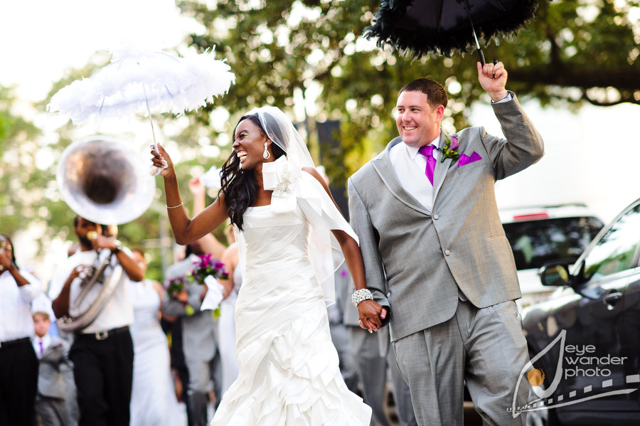 New Orleans Wedding Leaving Wedding Ceremony Jazz March New Orleans Wedding Leaving Wedding Ceremony Jazz March