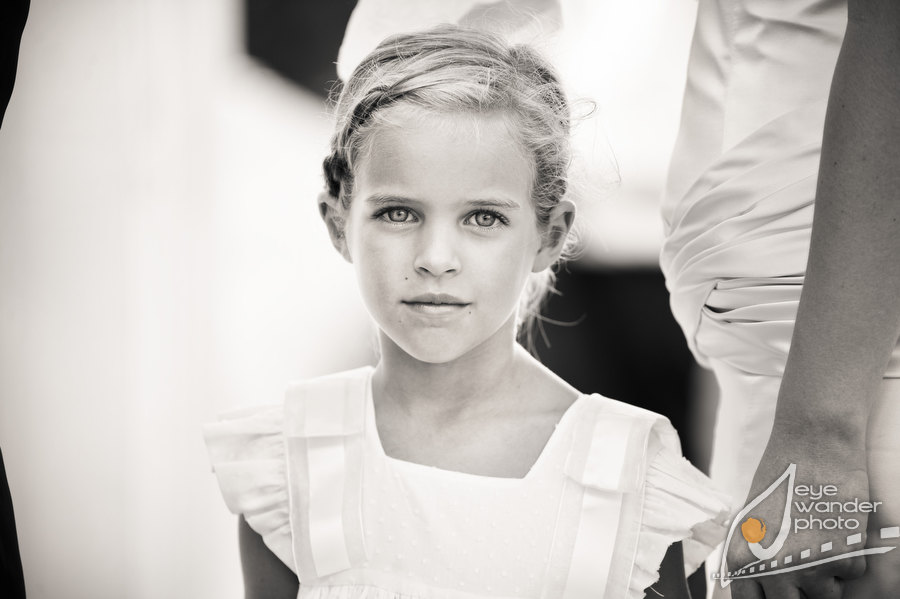 Children At Weddings Flower Girl Portrait Black and White