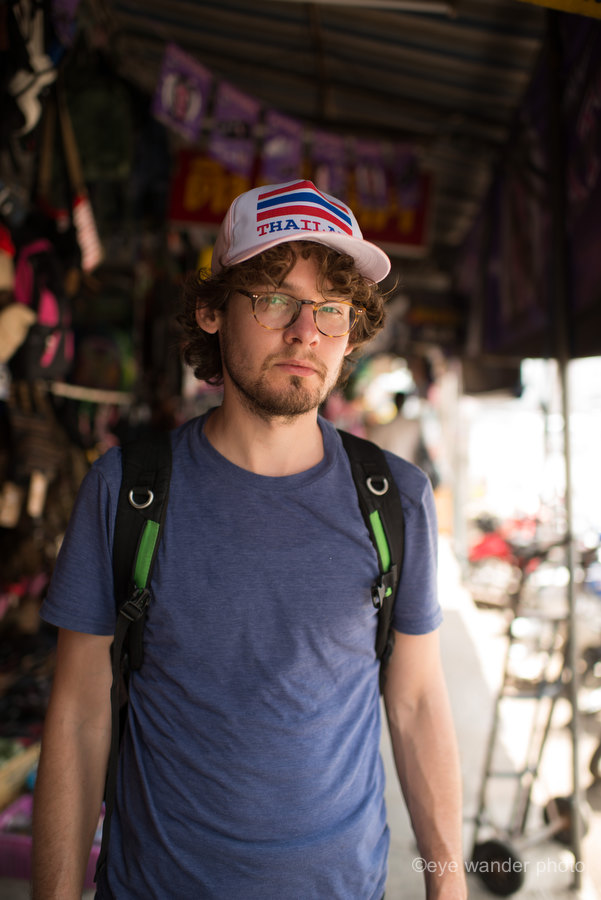 Thailand market man buying thailand hat Thailand market man buying thailand hat