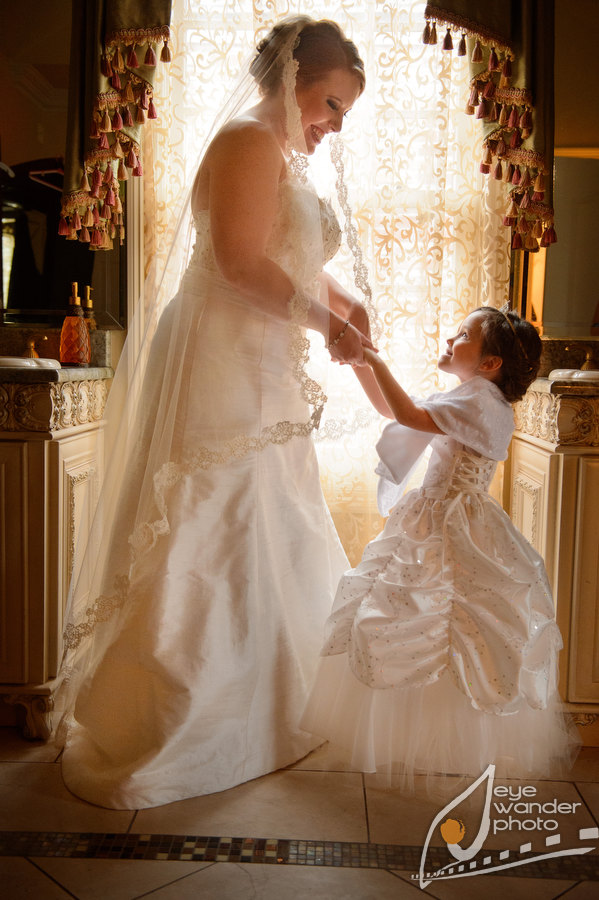 Children At Weddings Flower Girl and Bride Portrait