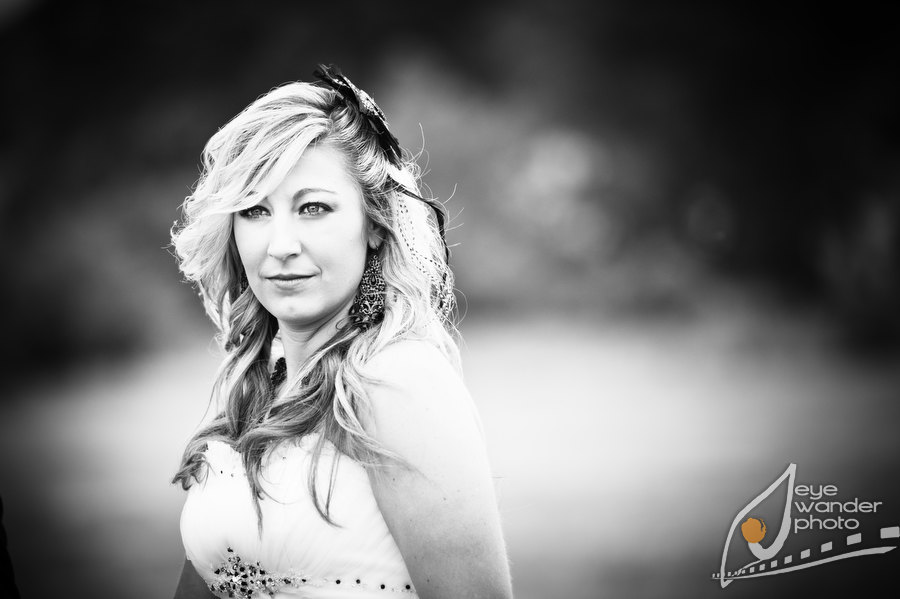 Louisiana Wedding Bridal portrait Black and white