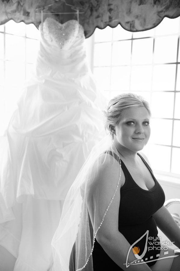 Baton Rouge Wedding Bridal in front of Wedding Dress
