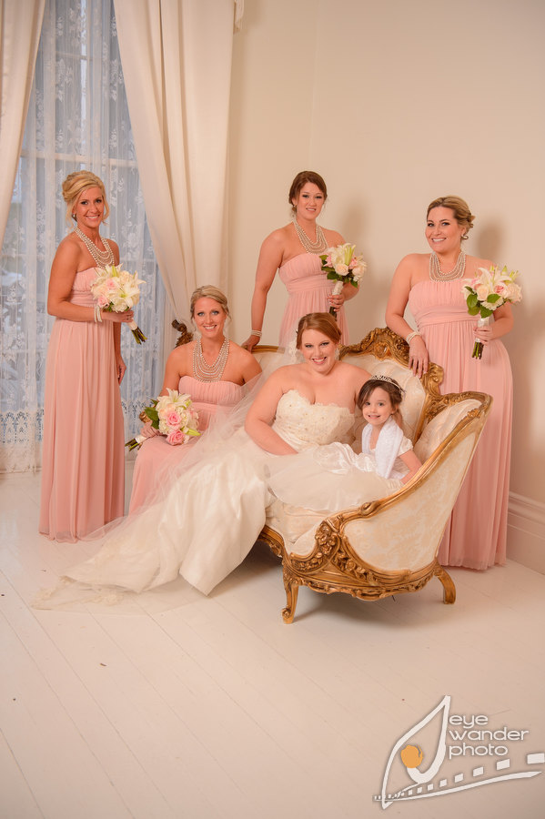 Louisiana Plantation Wedding Bridal Party Pink and White