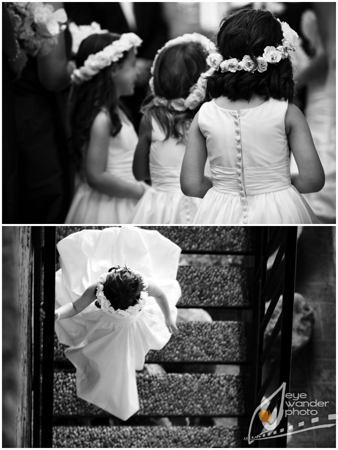 Kids at weddings Flower Girls black and white