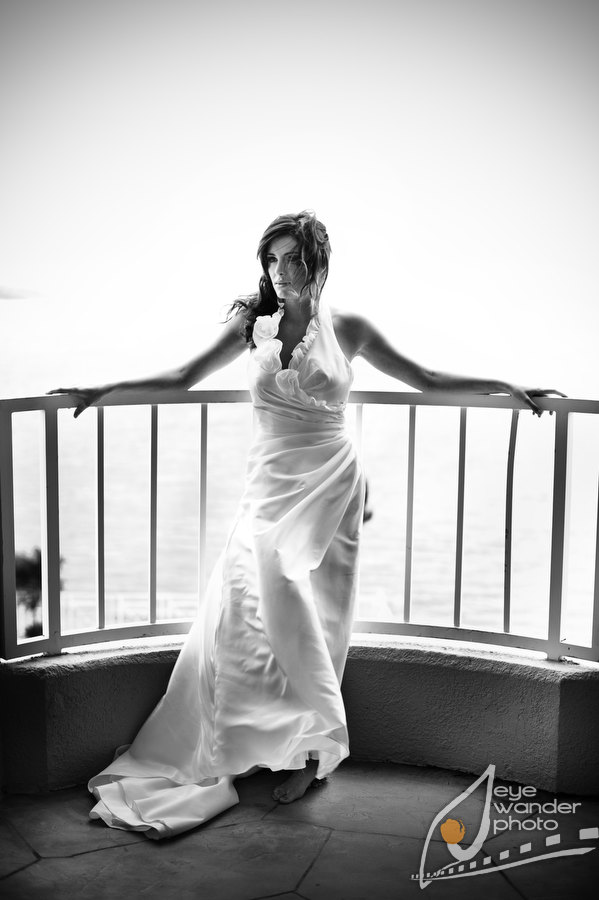 Destination Wedding Bridal on Balcony over Beach