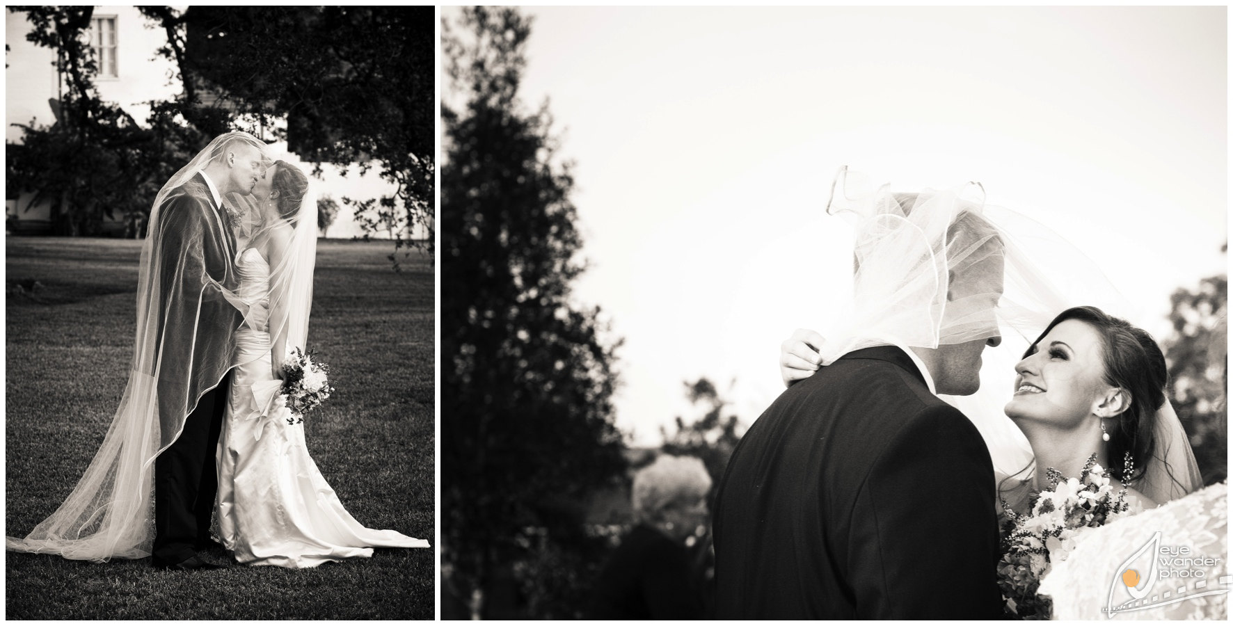 Louisiana Wedding Leaving Wedding Ceremony Louisiana Wedding Bride and Groom covered by Veil