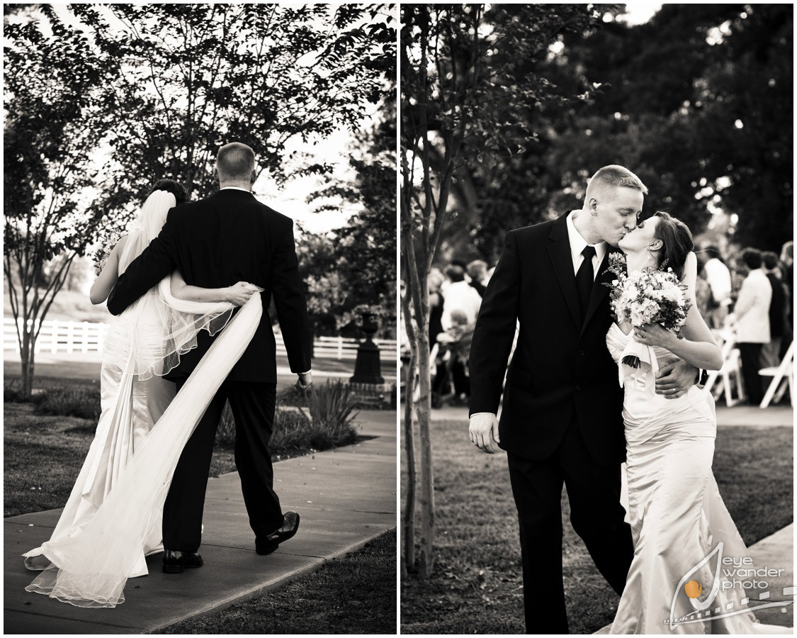 Louisiana Wedding Leaving Wedding Ceremony Louisiana Wedding Leaving Wedding Ceremony Bride and Groom Kiss
