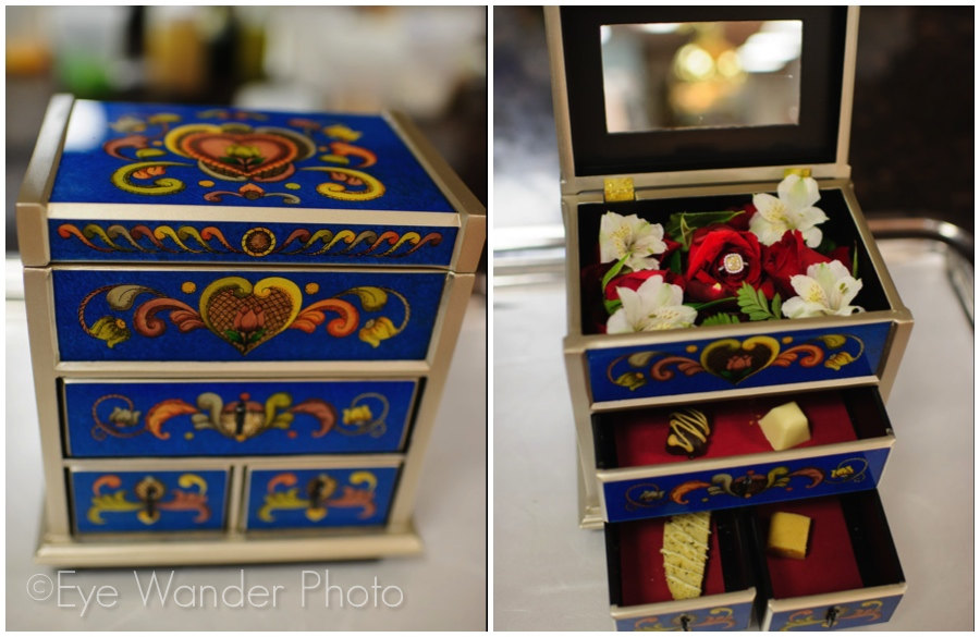 ring hidden inside chocolate box at revolution restaurant