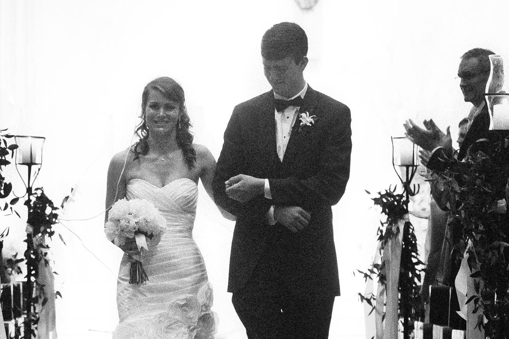 Wedding photographer, Aaron Hogan, captured Natalie & David exiting St. Joseph's Cathedral in downtown Baton Rouge on April 19, 2013.